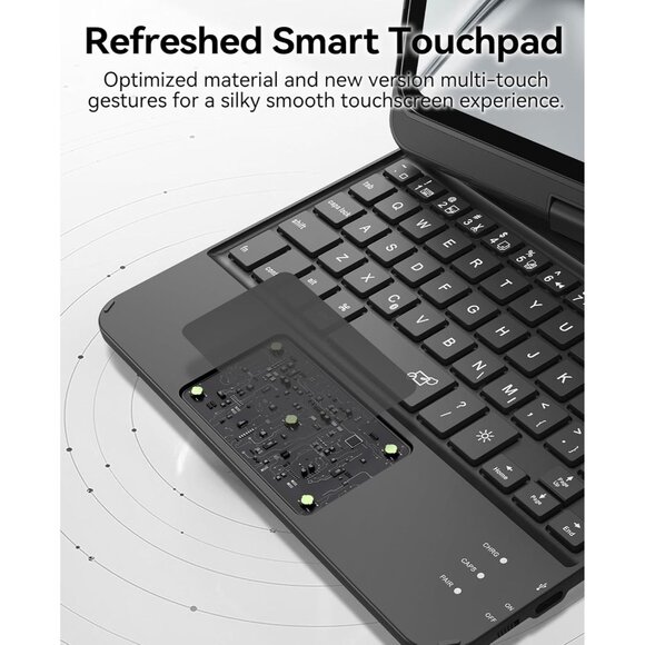 Keyboard Case for iPad mini 7 A17 Pro(2024) Mini 6 (2021) 8.3" 360° Rotate Touch - Picture 3 of 12